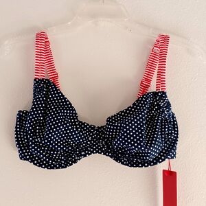 NWT S.Oliver Polka Dot Bikini Top, size 32DDD